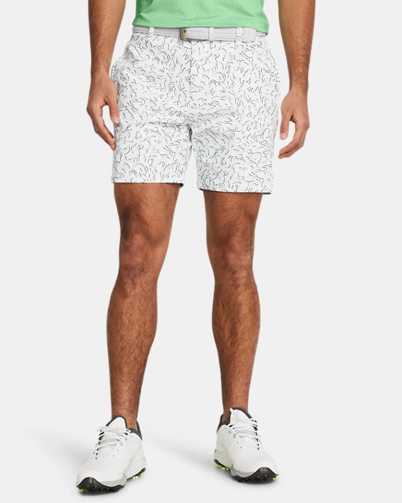Pantalón corto de 18 cm con estampado UA Iso-Chill para hombre, White, pdpMainDesktop image number 0